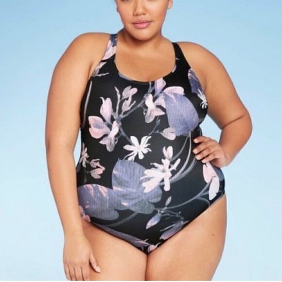 All in Motion NWT one piece swimsuit plus size crisscross back 20W 24W - Picture 1 of 9